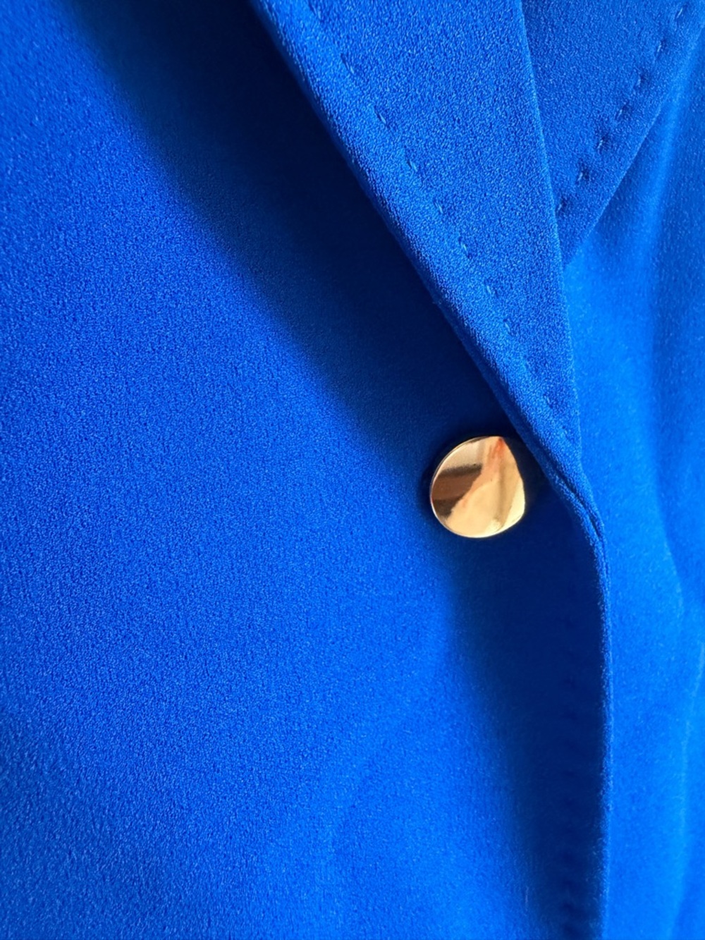 Calvin Klein Blue Blazer Size 14 One Button Career Jacket Chic Work - Picture 3 of 9